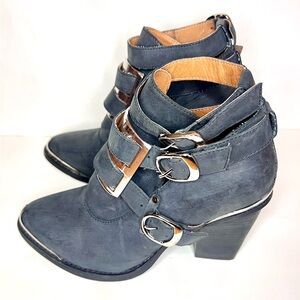 Free People + Jeffrey Campbell Boot Collab •Johnny Buckle Cutout • Size 8